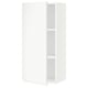 SEKTION white kitchen cabinet, modern minimalist design. Square shape with two shelves, matte finish.
