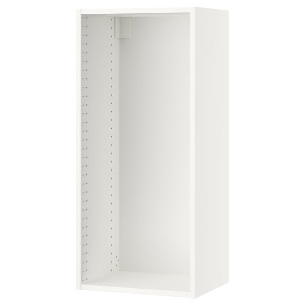 White SEKTION cabinet, single-door, rectangular, flat-panel, with adjustable shelves.