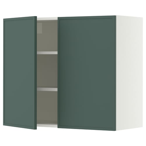 SEKTION Wall cabinet with 2 doors, white/Aspudden dark gray-green, 36x15x30 "