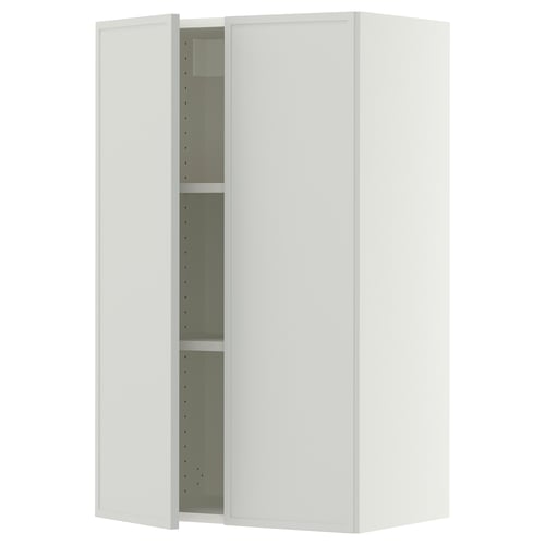 SEKTION Wall cabinet with 2 doors, white/Aspudden light gray, 24x15x40 "