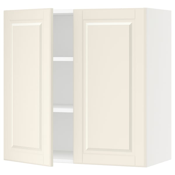 SEKTION off-white kitchen cabinet. Rectangle shape, panel design, adjustable shelves.