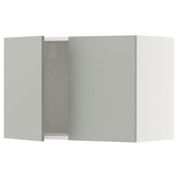 Ikea SEKTION white wall cabinet, modern, rectangular, light grey.