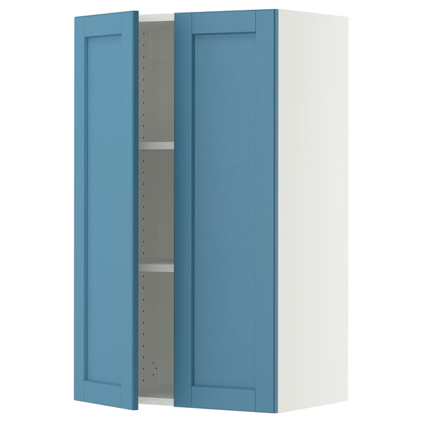SEKTION Wall cabinet with 2 doors, white/Lerhyttan blue, 24x15x40 "