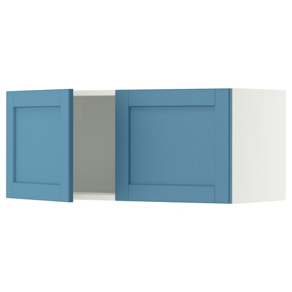 SEKTION Wall cabinet with 2 doors, white/Lerhyttan blue, 36x15x15 "