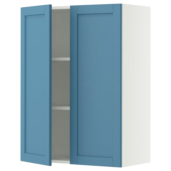 SEKTION Wall cabinet with 2 doors, white/Lerhyttan blue, 30x15x40 "
