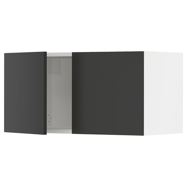 SEKTION kitchen cabinet in matte black with sleek, square design and modern, smooth surfaces.
