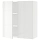 Modern white gloss kitchen unit; sleek, rectangular design with adjustable shelves, clean lines.