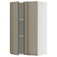 A high gloss dark gray-brown SEKTION kitchen cabinet with integrated handles and adjustable shelves.