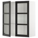 Modern kitchen cabinet: ikea SEKTION, black with glass doors, beveled edges.