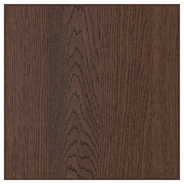 Dark brown SINARP oak veneer cabinet panel with wood grain pattern.