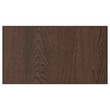 Dark wooden panel, rectangular, oak veneer surface with visible grain texture, sturdy solid wood edges.