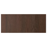 Brown wooden panel with visible grain and veneer edge.