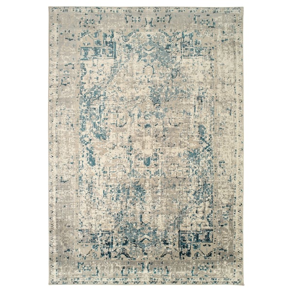SKAFTERUP rug, blue, rectangular, textured pattern.