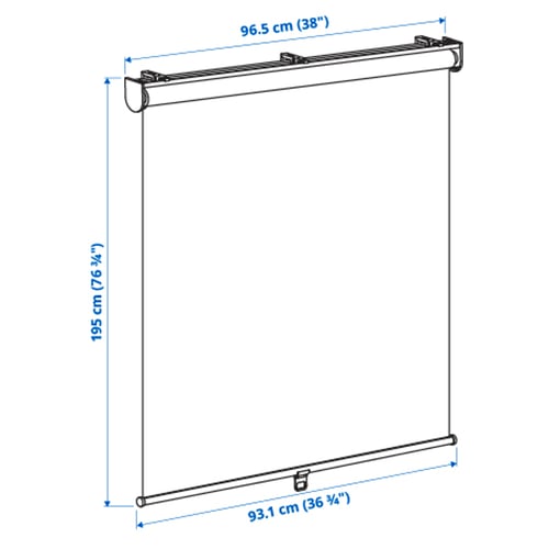 Illustration with measurements for the product: SKOGSKLÖVER.
