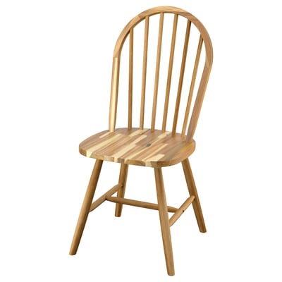 SKOGSTA chair: light brown wood, arched back, spindles, durable acacia.