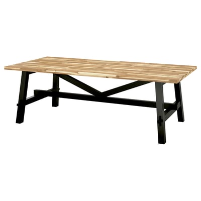 SKOGSTA Dining table, acacia/black, 92 1/2x39 3/8 "