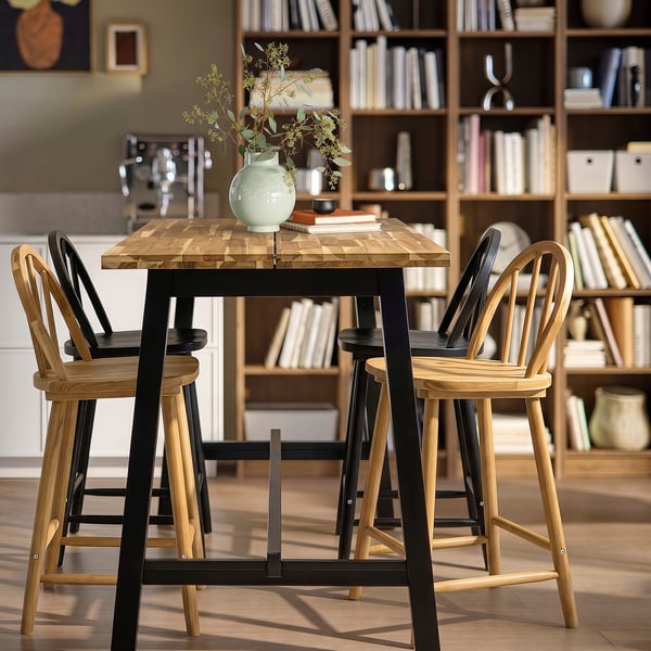 SKOGSTA bar set with bookshelf.