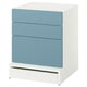 SMÅSTAD white & blue kids storage unit with three drawers.