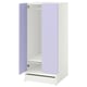 White SMÅSTAD kids wardrobe, purple doors, adjustable shelves, soft-closing hinges.