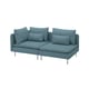 Teal blue SÖDERHAMN sectional sofa, modern low profile, deep seating, metal legs.