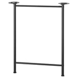 Black metal table base, adjustable legs, rectangular shape.
