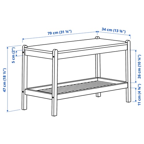 STEGESUND Bench, light bamboo, 31 1/8x13 3/8 "