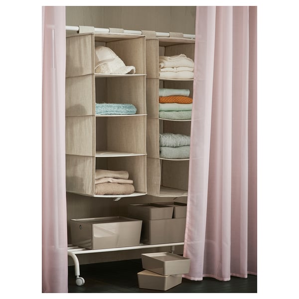 STENFRÖ Sheer curtains, 1 pair, pink/with heading tape, 57x98 "
