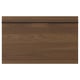 Dark brown wood panel with sleek handle.