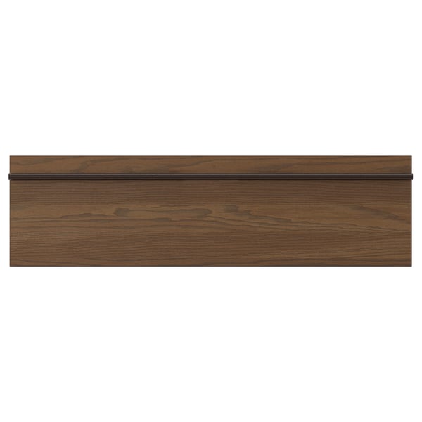 STENSTA dark brown kitchen cabinet panel, wood grain texture.