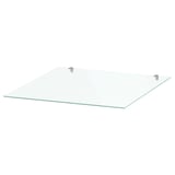 A clear, square glass top named STORKLINTA, designed to enhance and protect furniture.