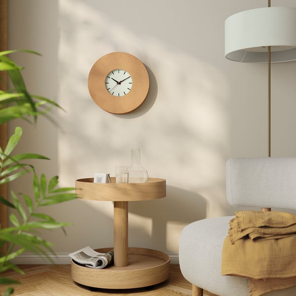 SVARTGÖK Wall clock, cork, 15 "