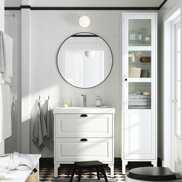 TÄNNFORSEN / ORRSJÖN Vanity with drawers, white, 31x21 3/4x34 5/8 "