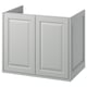 TÄNNFORSEN light grey cabinet with bevelled panels, wall-mountable, two doors.