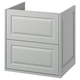 TÄNNFORSEN light grey bathroom cabinet with drawers, bevelled edges, wall-mountable.