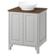 TÄNNFORSEN / VÄSTERSJÖN Vanity with doors, light gray/brown walnut effect, 25x21 1/2x35 7/8 "