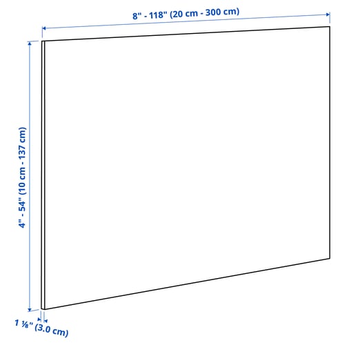 TÄRNHULT Custom-made wall panel, gray marble/glitter effect/glass composite, 1 1/8 "
