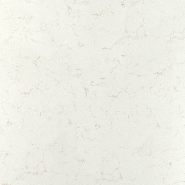 Sleek, smooth recycled glass wall panel, white with subtle veining, showing high-quality, stain-resistant texture.
