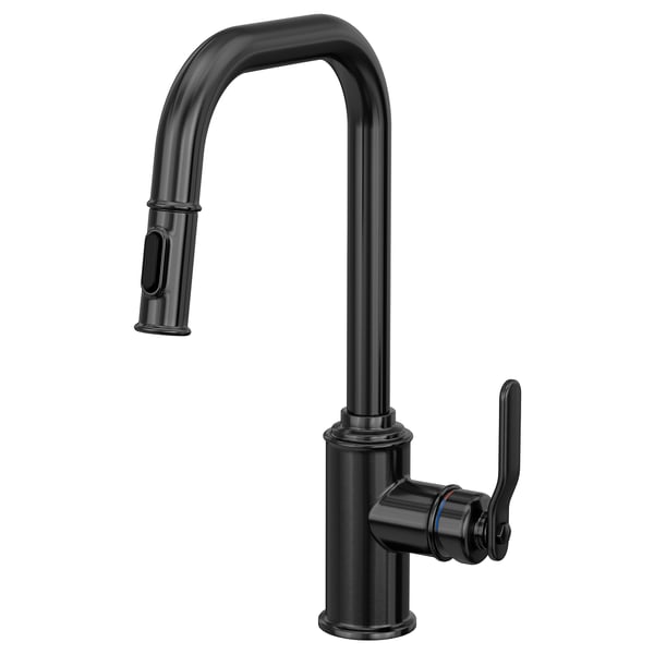 TAKSJÖN Kitchen faucet pull out w spray, black