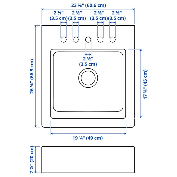 Illustration with measurements for the product: TALLSJÖN.