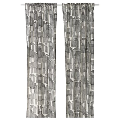 Black & white farmhouse curtains with cotton & jute blend.