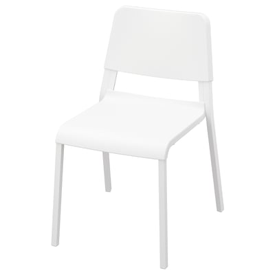 TEODORES - white, stackable chair; plastic seat & back, steel legs.