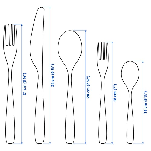 TILLAGD 20-piece cutlery set, black