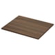 Brown wooden countertop, rectangular, smooth surface, made of laminate, perfect for kitchens or bathrooms.