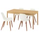 TONSTAD / GRÖNSTA Table and 4 chairs, oak veneer/white, 59x31 1/2 "