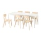 TONSTAD / LISABO Table and 6 chairs, off-white/ash, 78 3/4x33 1/2 "