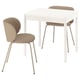 TONSTAD Table and 2 chairs, off-white/Tonerud dark beige, 31 1/2/47 1/4x27 1/2 "