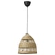 TORARED / HAVSDJUP Pendant lamp, handmade sedge/black, 14 1/8 "
