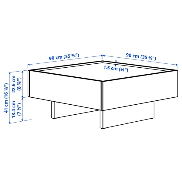 TRANERED Coffee table, dark brown, 35 3/8x35 3/8 "