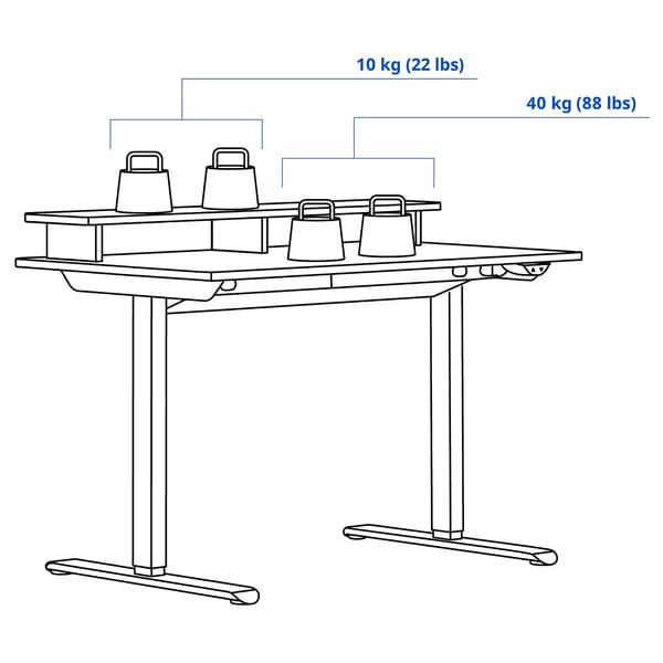 TRAVSPORT Desk sit/stand, electric oak effect/beige, 47 1/4x27 1/2 "