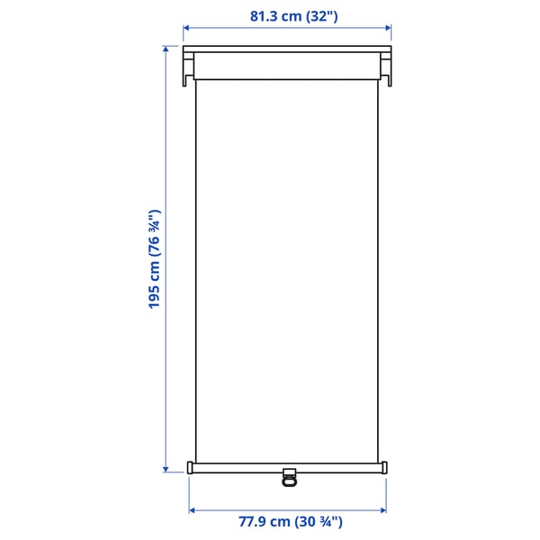 Illustration with measurements for the product: TRETUR.